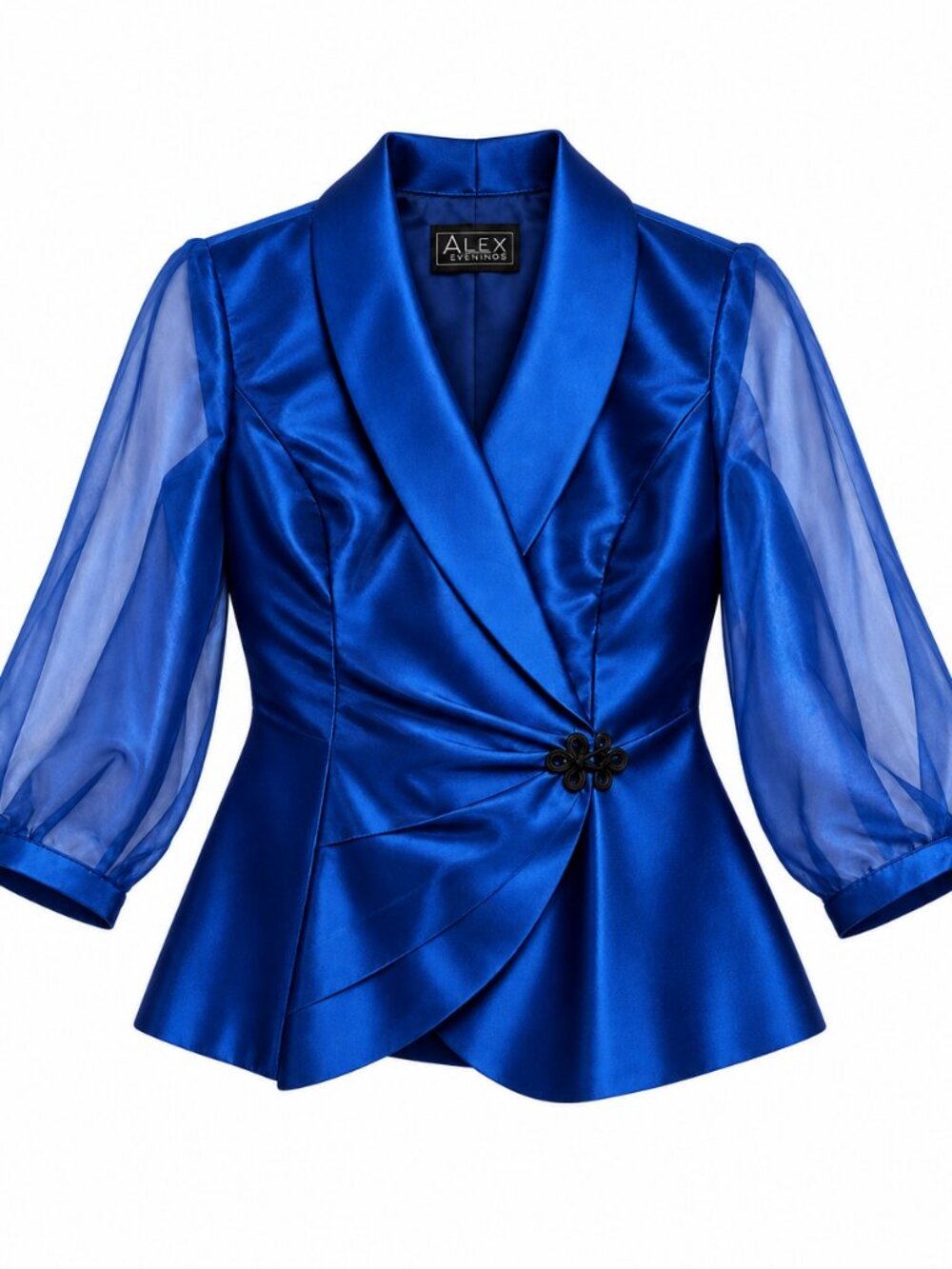 Alex Evenings Royal Blue Sheer Organza Jacket Top Women's Small NWT